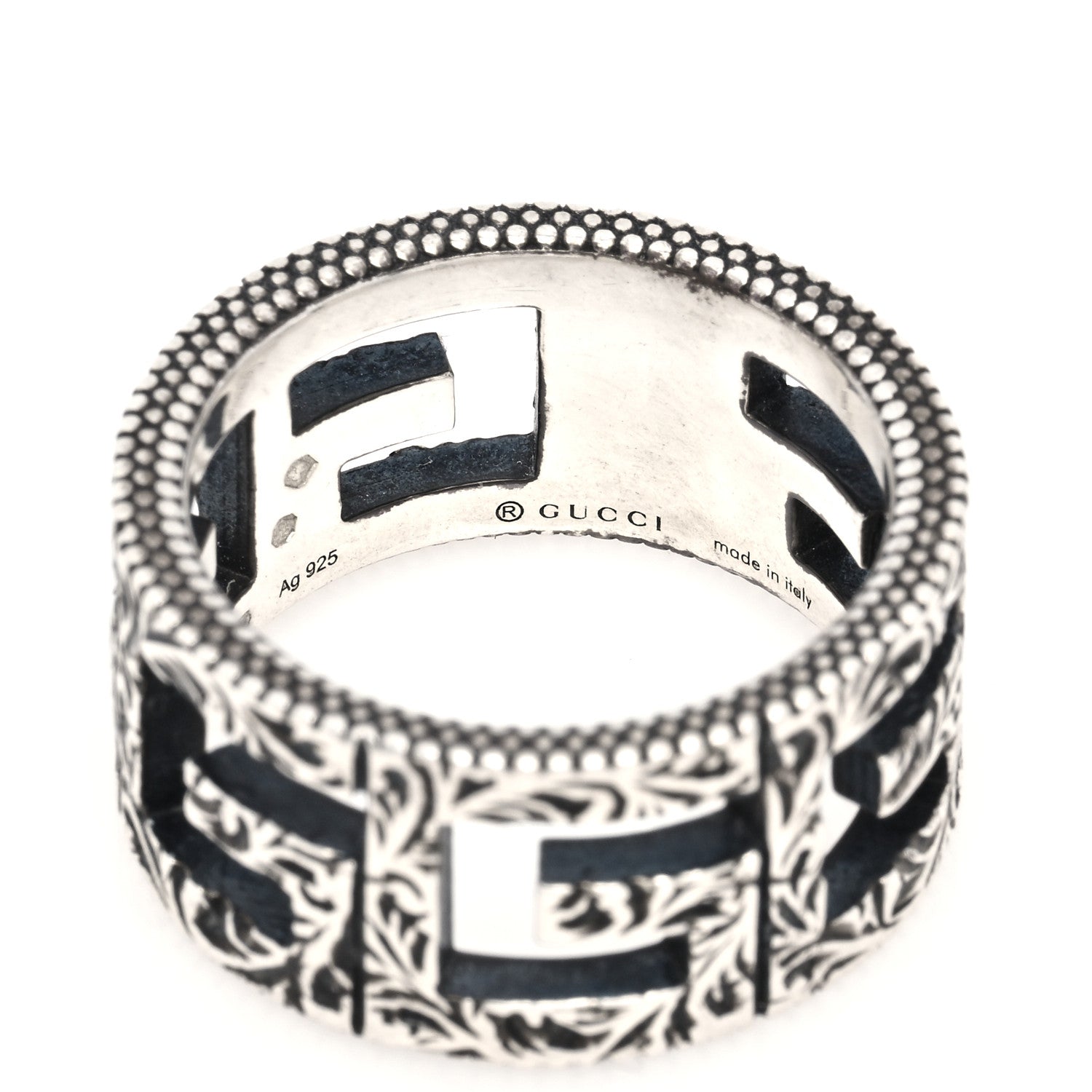 Gucci Sterling Silver Wide Square G Band Ring 54 7 5 of 6