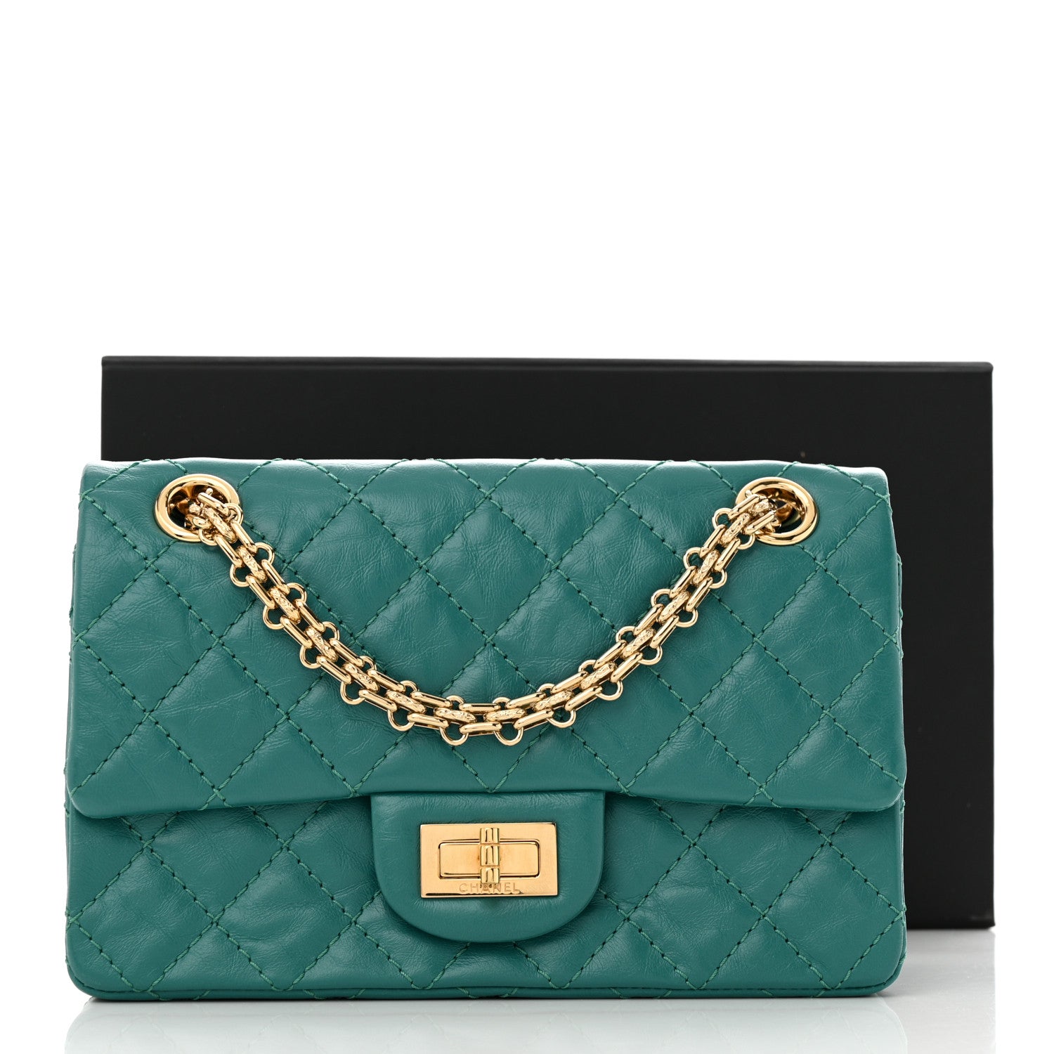 Chanel Aged Calfskin Quilted 2.55 Reissue Mini Flap Green 11 of 11