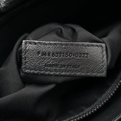 Saint Laurent Crocodile Embossed Lambskin Monogram Medium Niki Chain Satchel Black 7 of 11