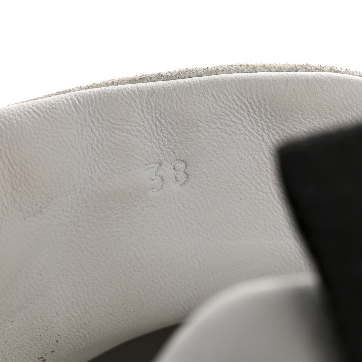 Goatskin Suede Goatskin Bouncing Sneakers 38 White Black
