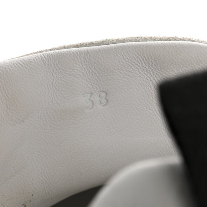Hermes Goatskin Suede Goatskin Bouncing Sneakers 38 White Black 9 of 12