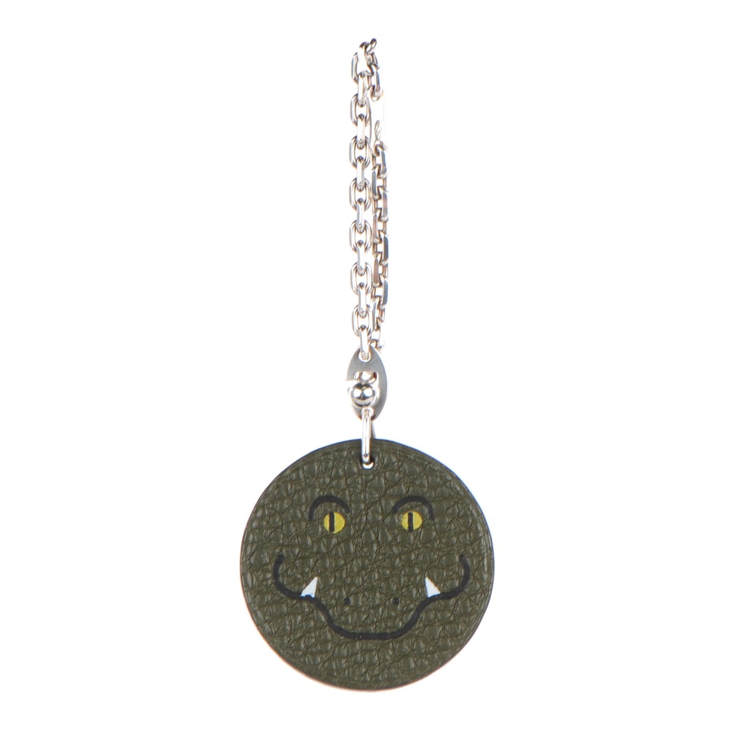 Togo Crocodile Bag Charm Vert Olive