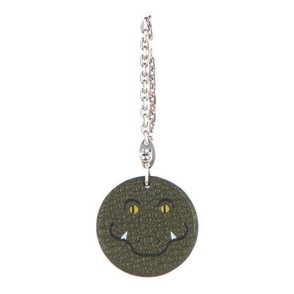 Hermes Togo Crocodile Bag Charm Vert Olive 1 of 5
