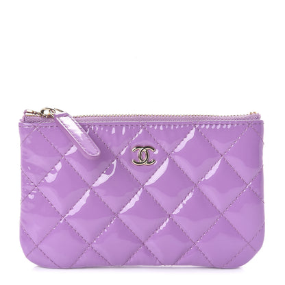 Chanel Patent Quilted Small Cosmetic Case Purple 1 of 8