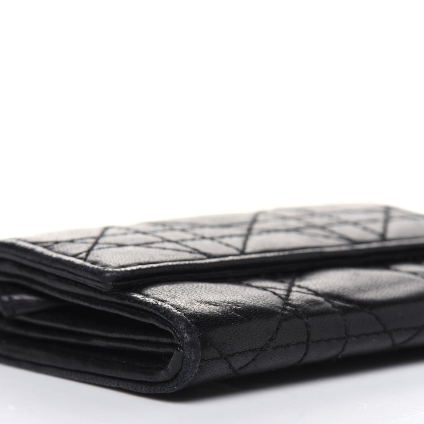 Lambskin Cannage Lady Dior Card Holder Black