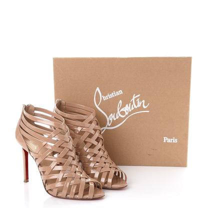 Christian Louboutin Patent Arakna 100 Cage Sandals 37.5 Nude 11 of 11