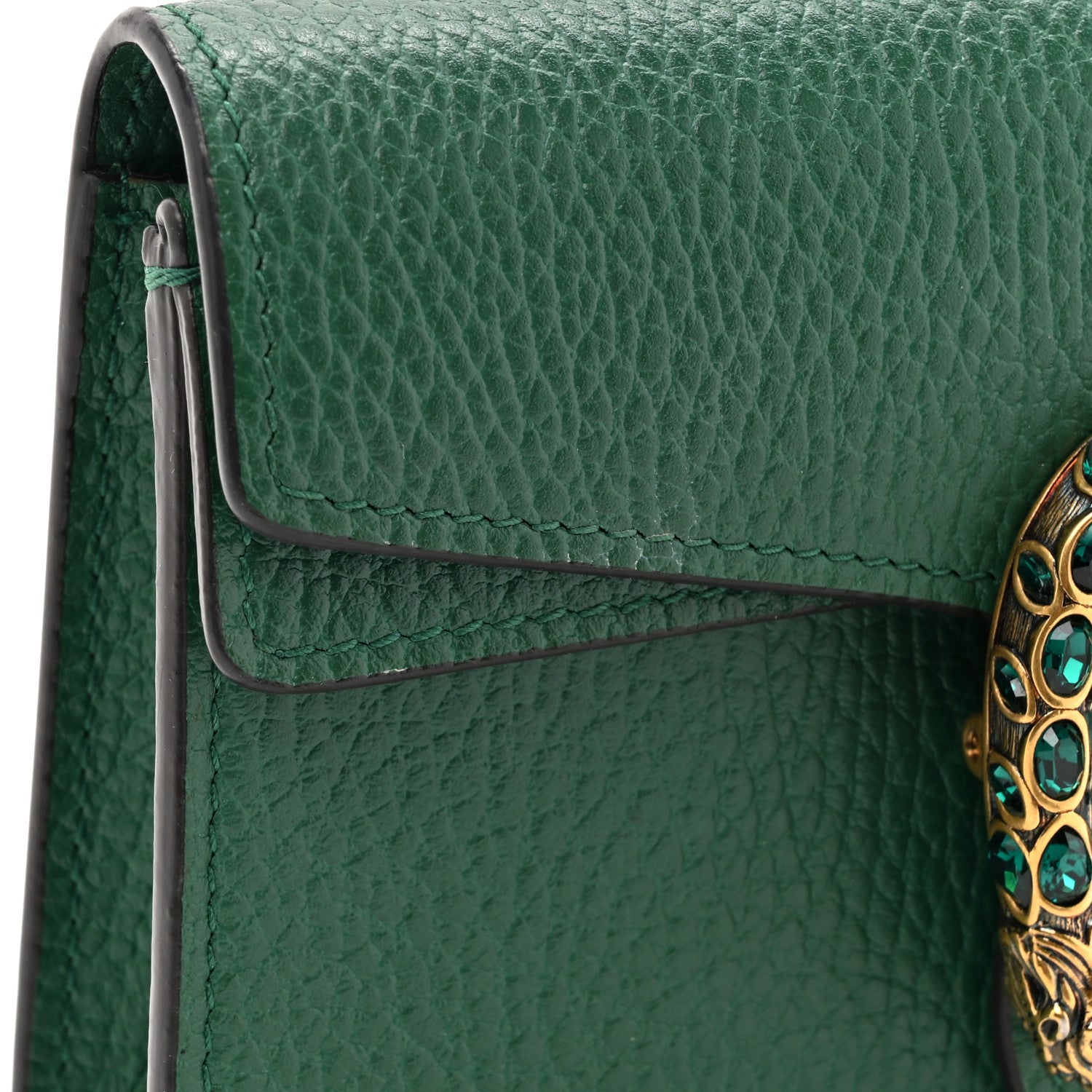 Gucci Dollar Calfskin Crystal Super Mini Dionysus Shoulder Bag Emerald 10 of 11