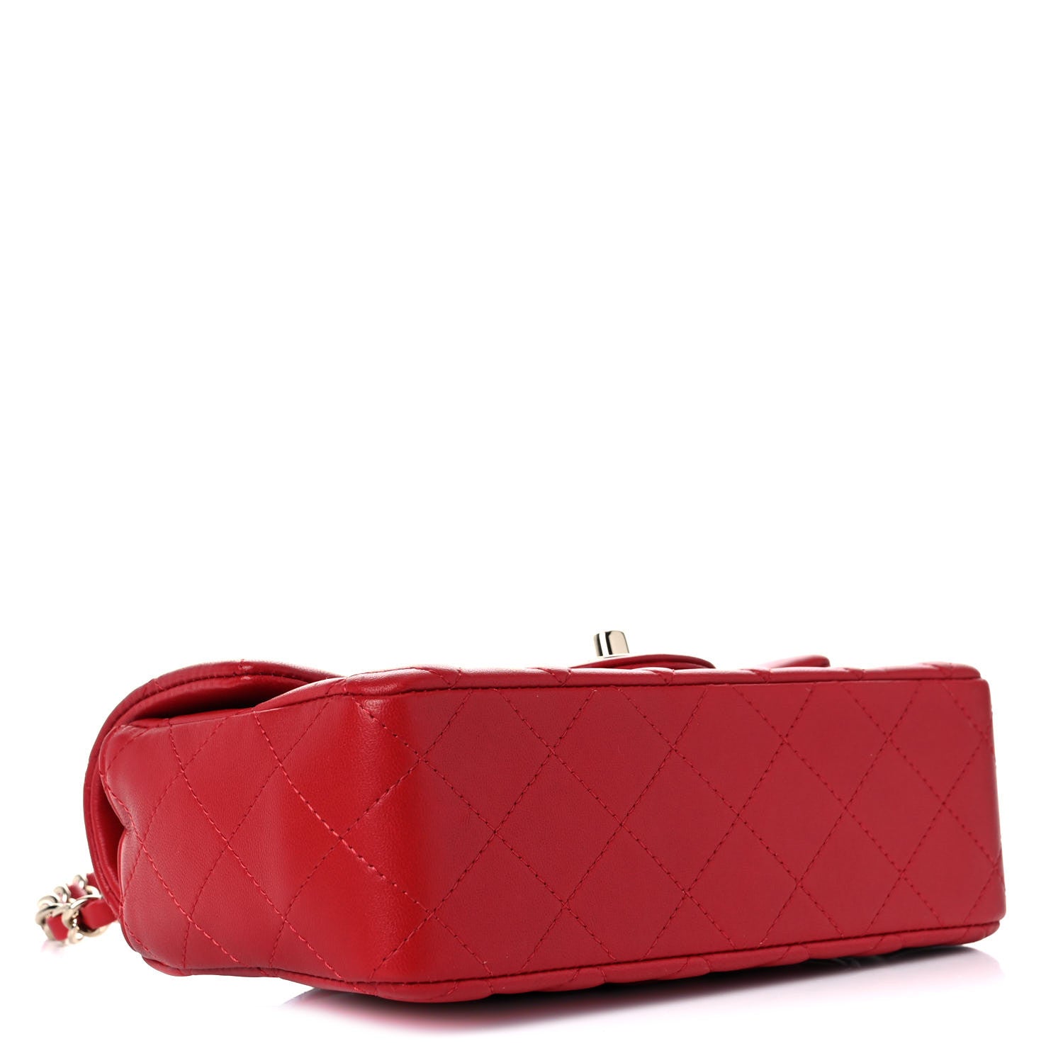 Chanel Lambskin Quilted Mini Rectangular Flap Red 4 of 12