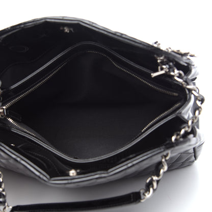 Chanel Patent Quilted Large Just Mademoiselle Bowling Bag Black 5 of 11