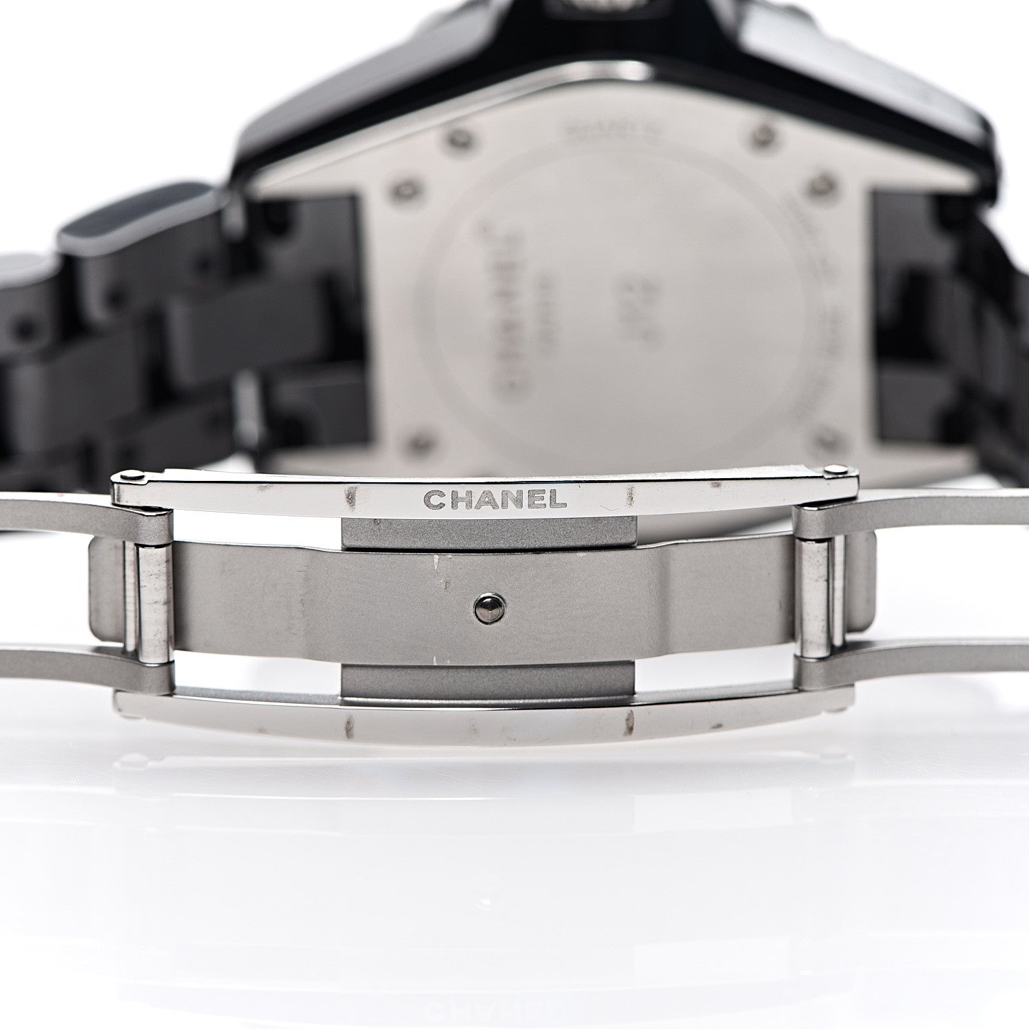 Chanel Stainless Steel Ceramic Diamond 33mm J12 Quartz Watch Black 5 of 8