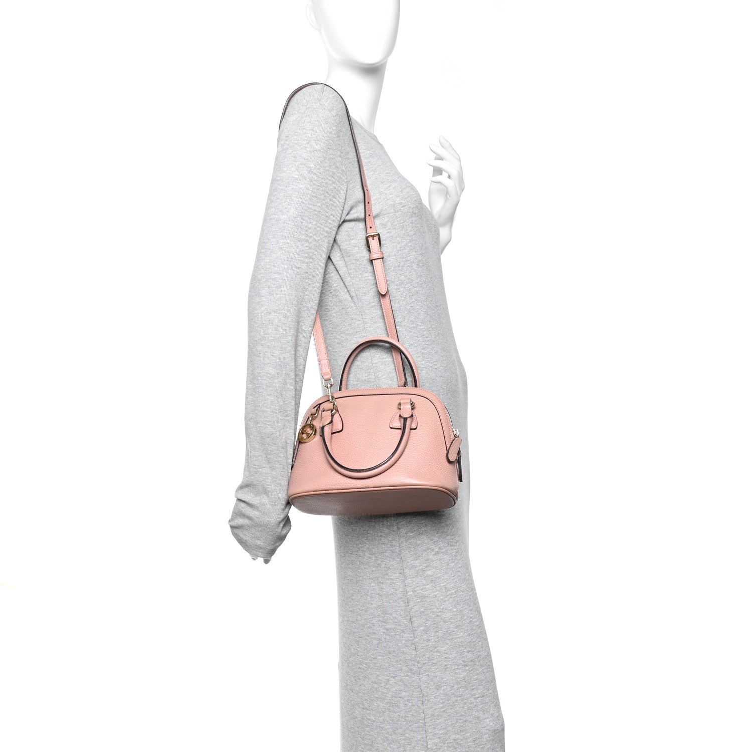 Gucci Dollar Calfskin Small GG Charm Dome Bag Soft Pink 2 of 11