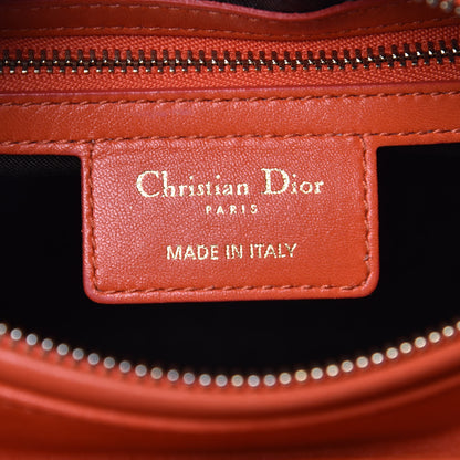 Christian Dior Lambskin Cannage Medium Lady Dior Orange 6 of 15