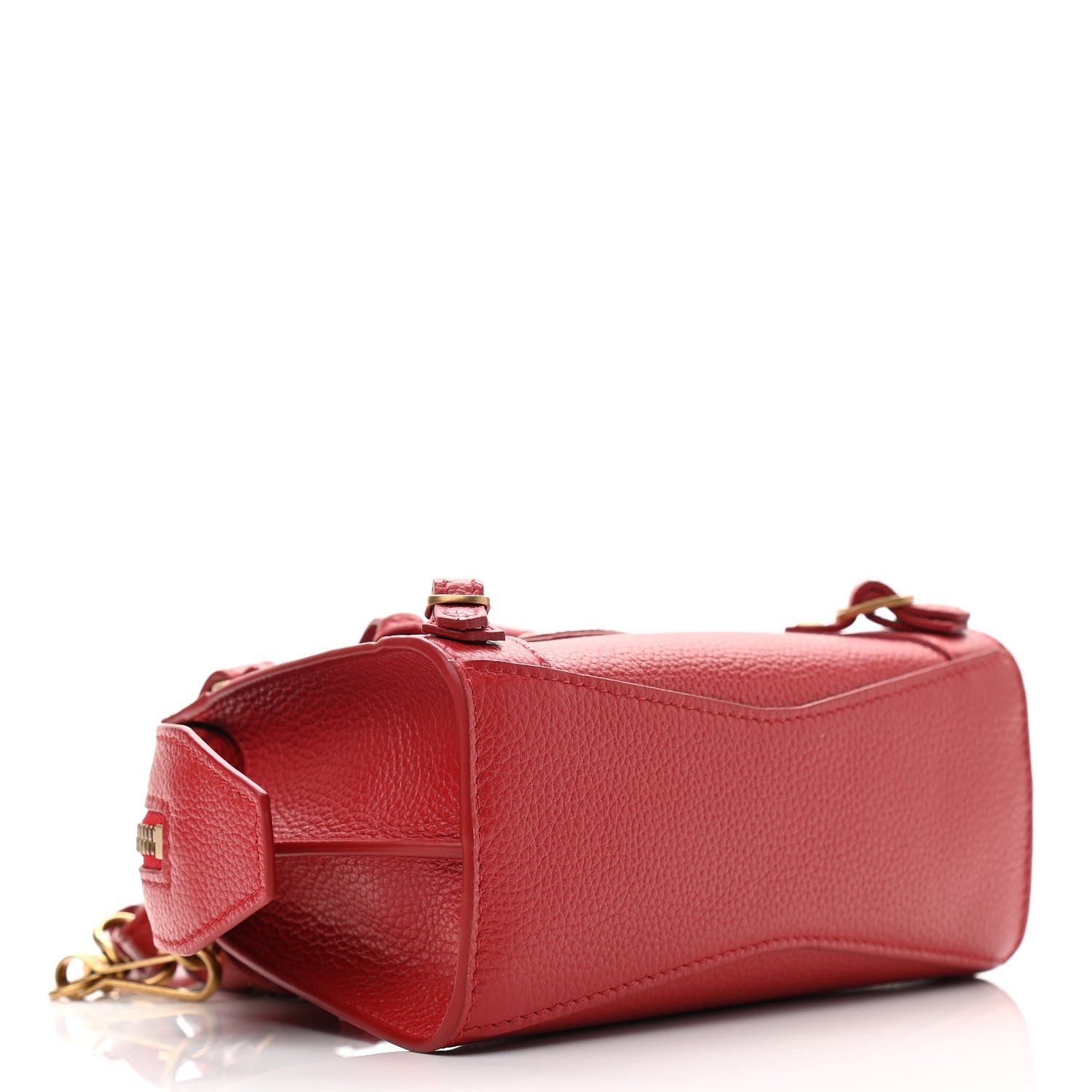 Balenciaga Grained Calfskin Neo Classic Gold Hardware Nano City Crossbody Medium Red 4 of 14