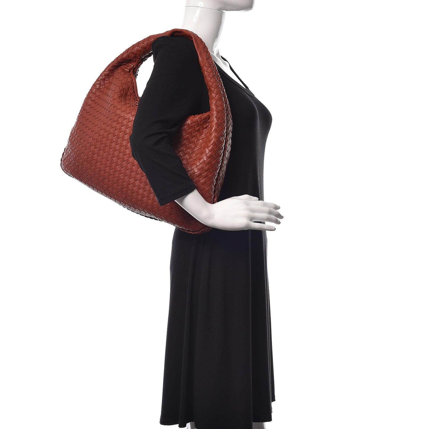 Nappa Intrecciato Large Veneta Hobo Rust