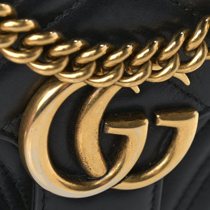 Gucci Calfskin Matelasse Mini GG Marmont Shoulder Bag Black 17 of 17