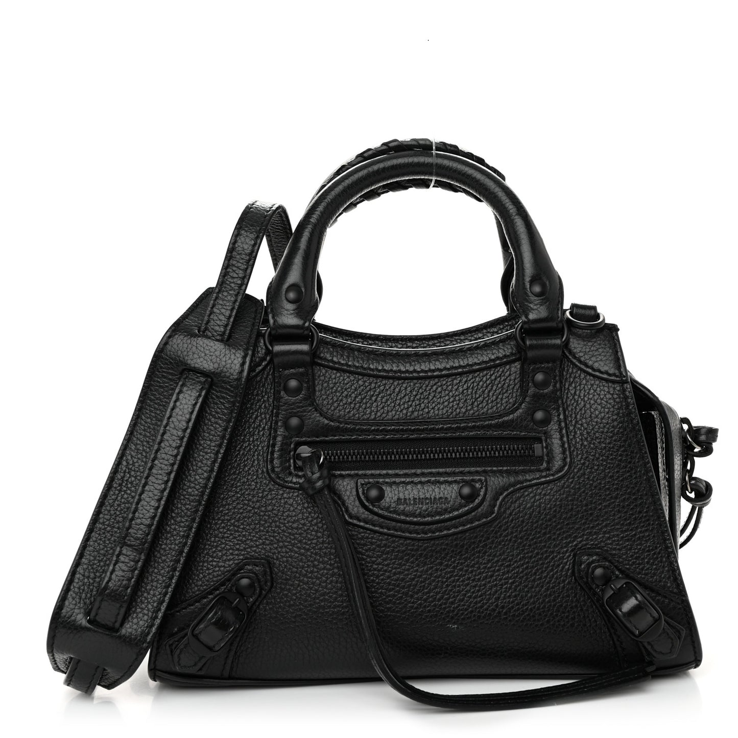 Grained Calfskin Neo Classic Black Hardware Mini City Black