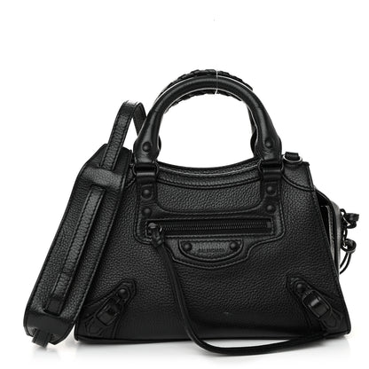 Balenciaga Grained Calfskin Neo Classic Black Hardware Mini City Black 1 of 10