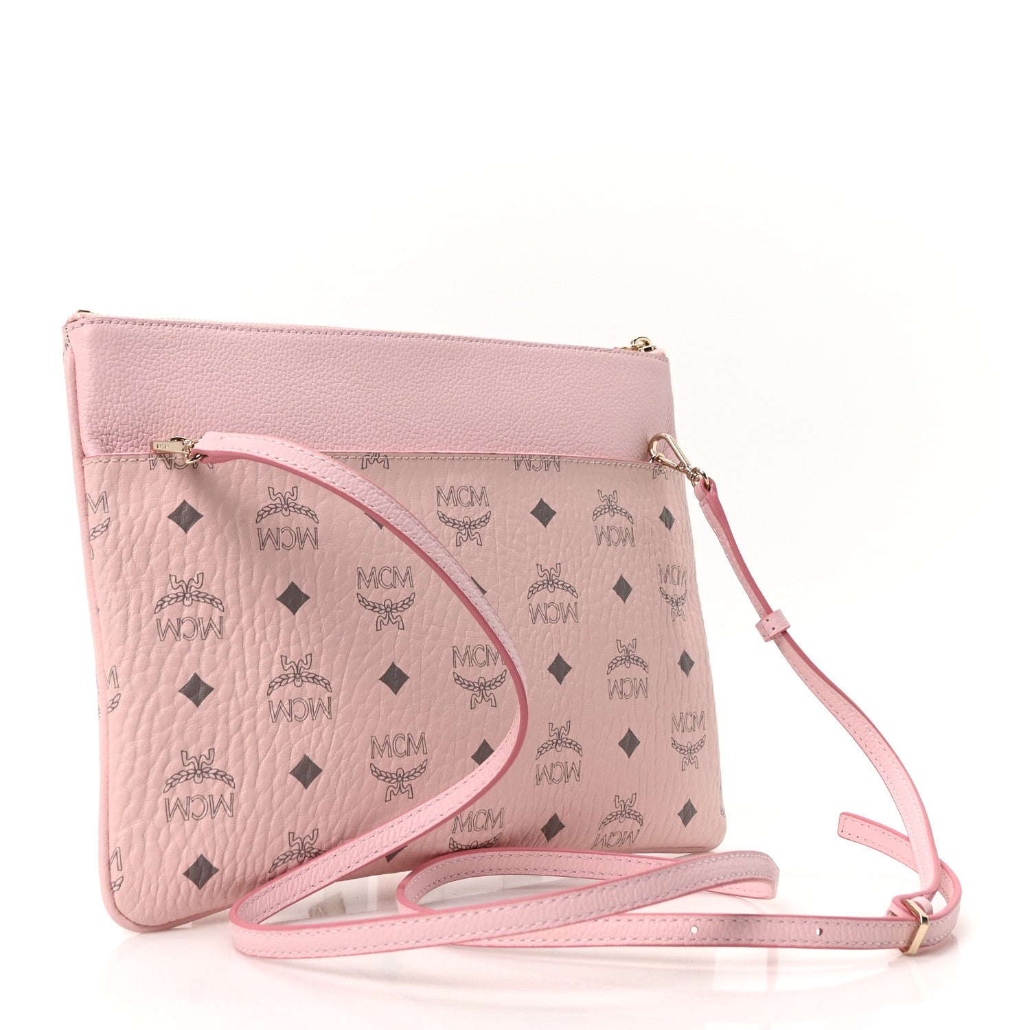 MCM Visetos Medium Crossbody Pouch Powder Pink 3 of 10