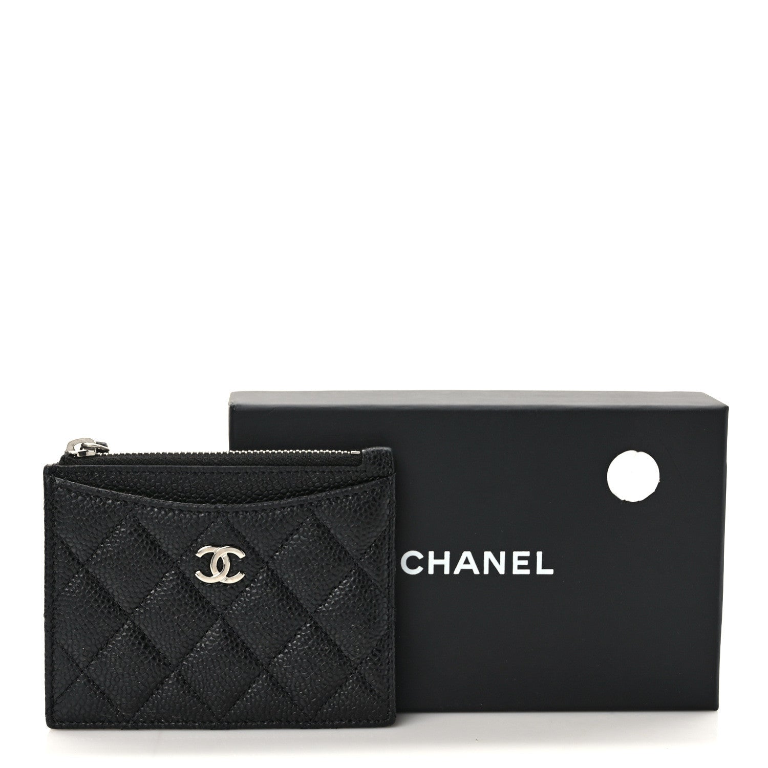 Chanel Caviar Quilted CC Zip Card Holder Black 9 of 9
