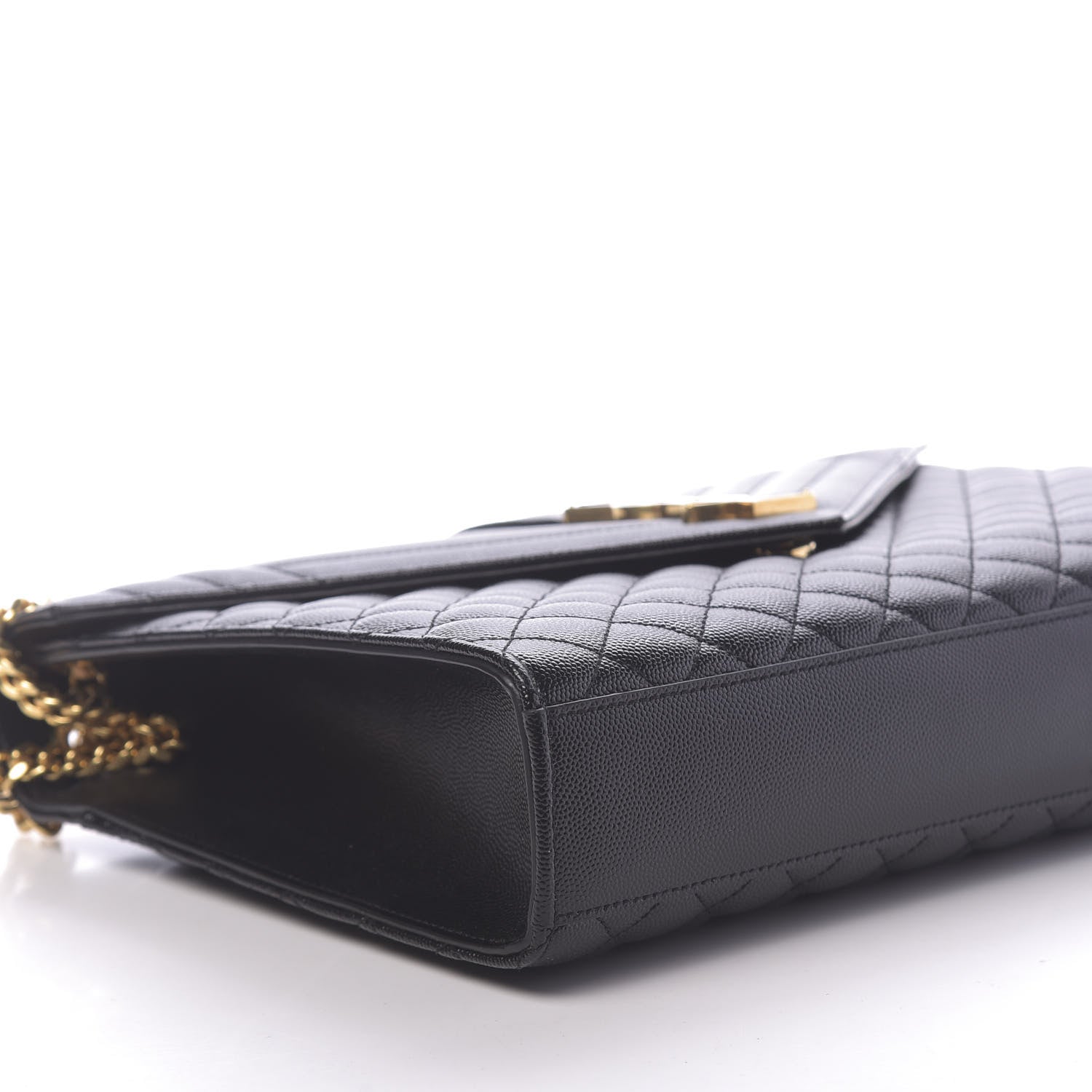 Saint Laurent Grain De Poudre Large Tri-Quilt Monogram Satchel Black 7 of 9