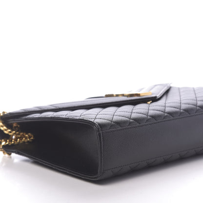 Saint Laurent Grain De Poudre Large Tri-Quilt Monogram Satchel Black 7 of 9