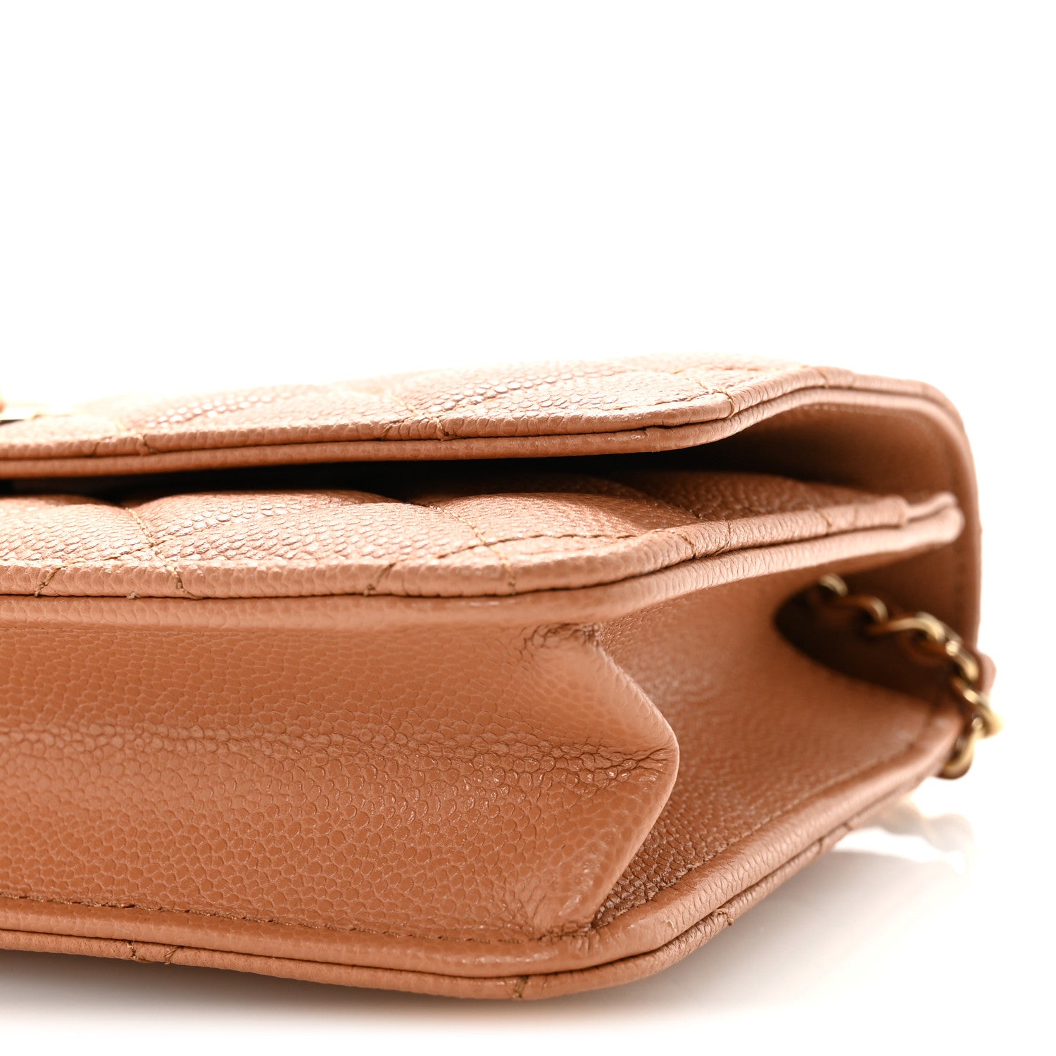 Chanel Caviar Quilted CC Turnlock Wallet On Chain WOC Brown 11 of 12