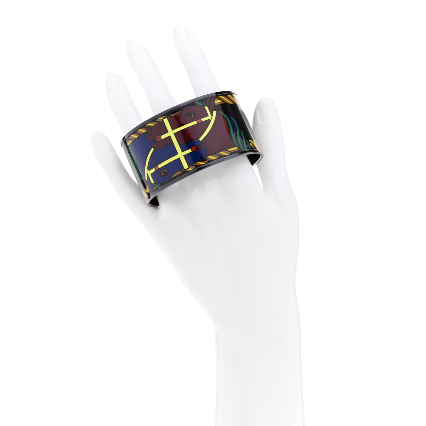 Enamel Printed Quadrige Extra Wide Bracelet 65 Africa