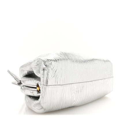 Bottega Veneta Metallic Bark Calfskin The Mini Pouch Silver 4 of 11