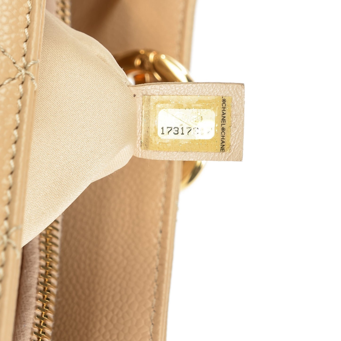 Caviar Quilted Grand Shopping Tote GST Beige Clair