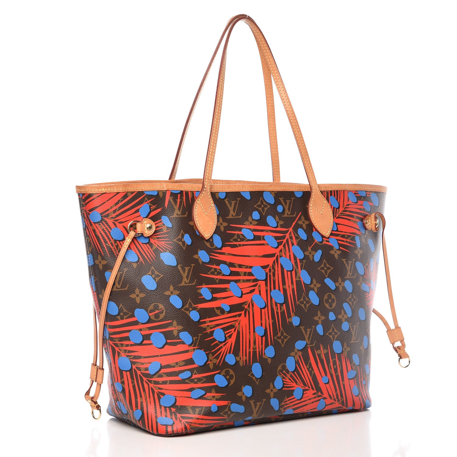 Louis Vuitton Monogram Jungle Dots Neo Neverfull MM Coquelicot Denim 3 of 15