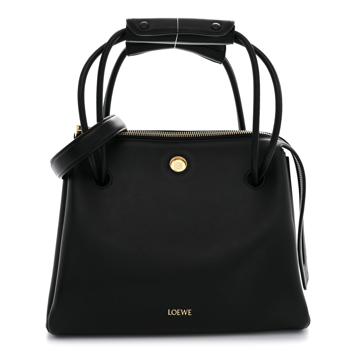 Supple Calfskin Medium Madrid Bag Black