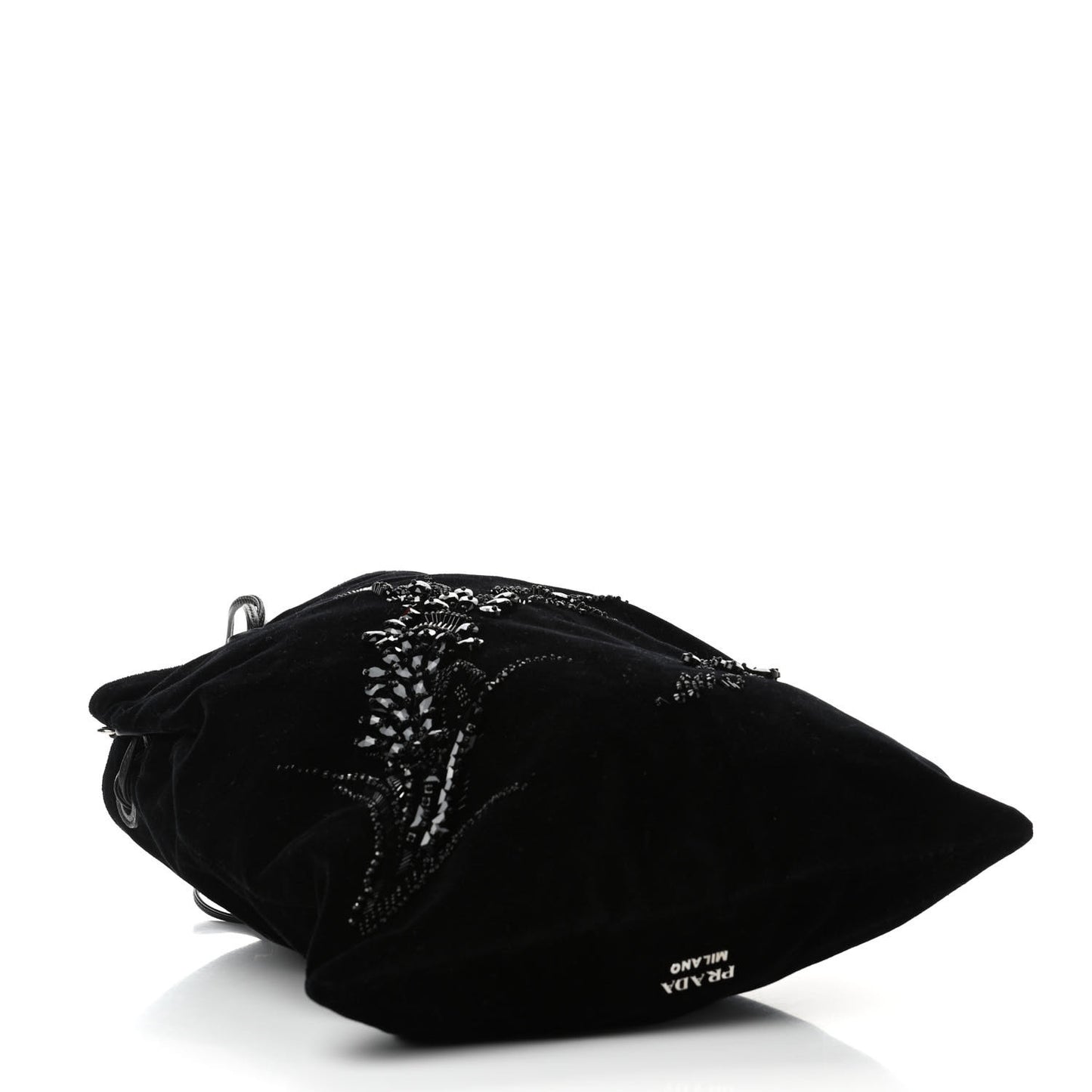 Velluto Embroidered Pouch Black