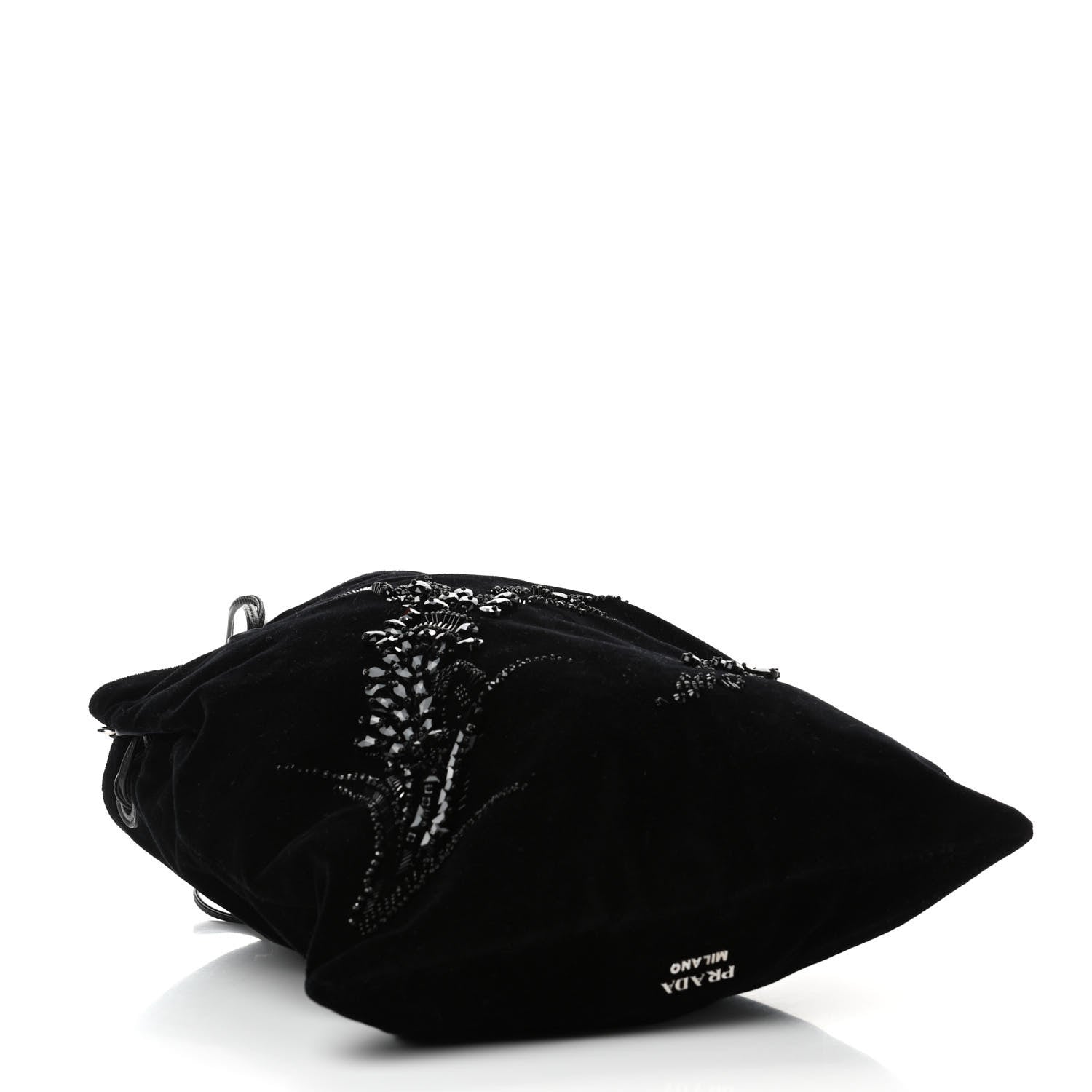 Prada Velluto Embroidered Pouch Black 3 of 4