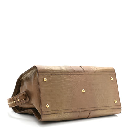 Saint Laurent Lizard Calfskin Embossed Medium Cabas ChYc Brown 5 of 24