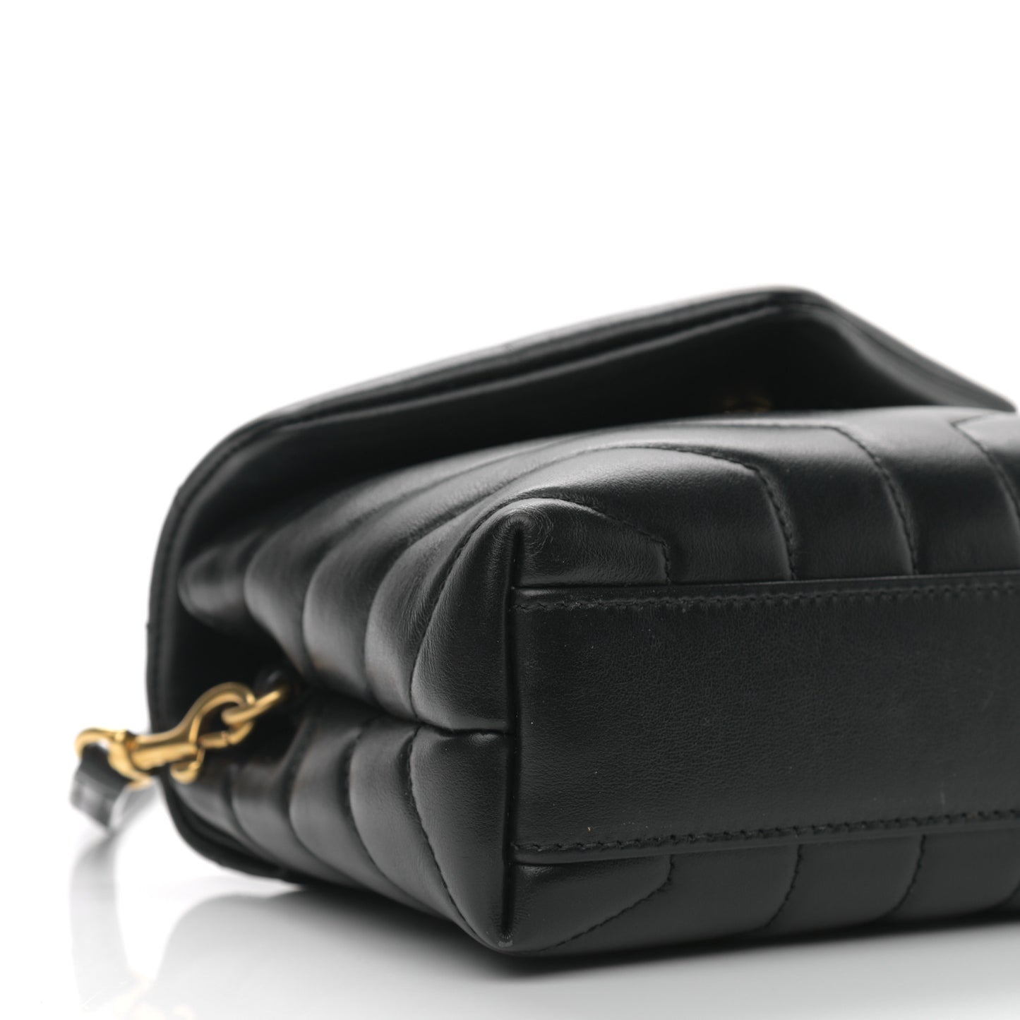 Calfskin Y Quilted Monogram Toy Loulou Crossbody Bag Black