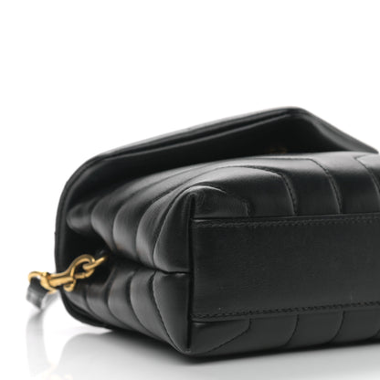 Saint Laurent Calfskin Y Quilted Monogram Toy Loulou Crossbody Bag Black 9 of 10
