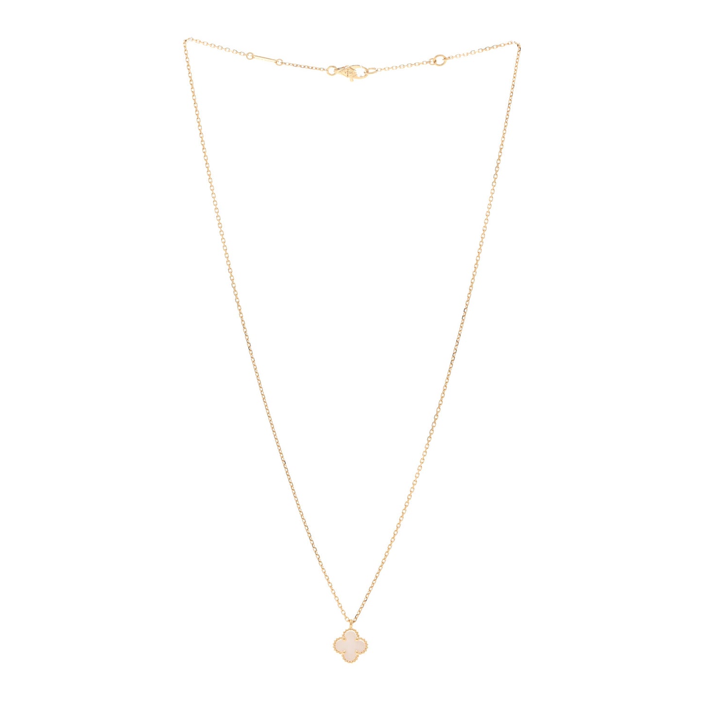 18K Yellow Gold Mother of Pearl Sweet Alhambra Pendant Necklace