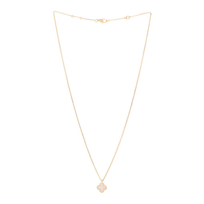 Van Cleef & Arpels 18K Yellow Gold Mother of Pearl Sweet Alhambra Pendant Necklace 3 of 6