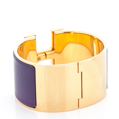 Hermes Enamel Extra Wide Clic Clac H Bracelet GM Pourpre 3 of 4