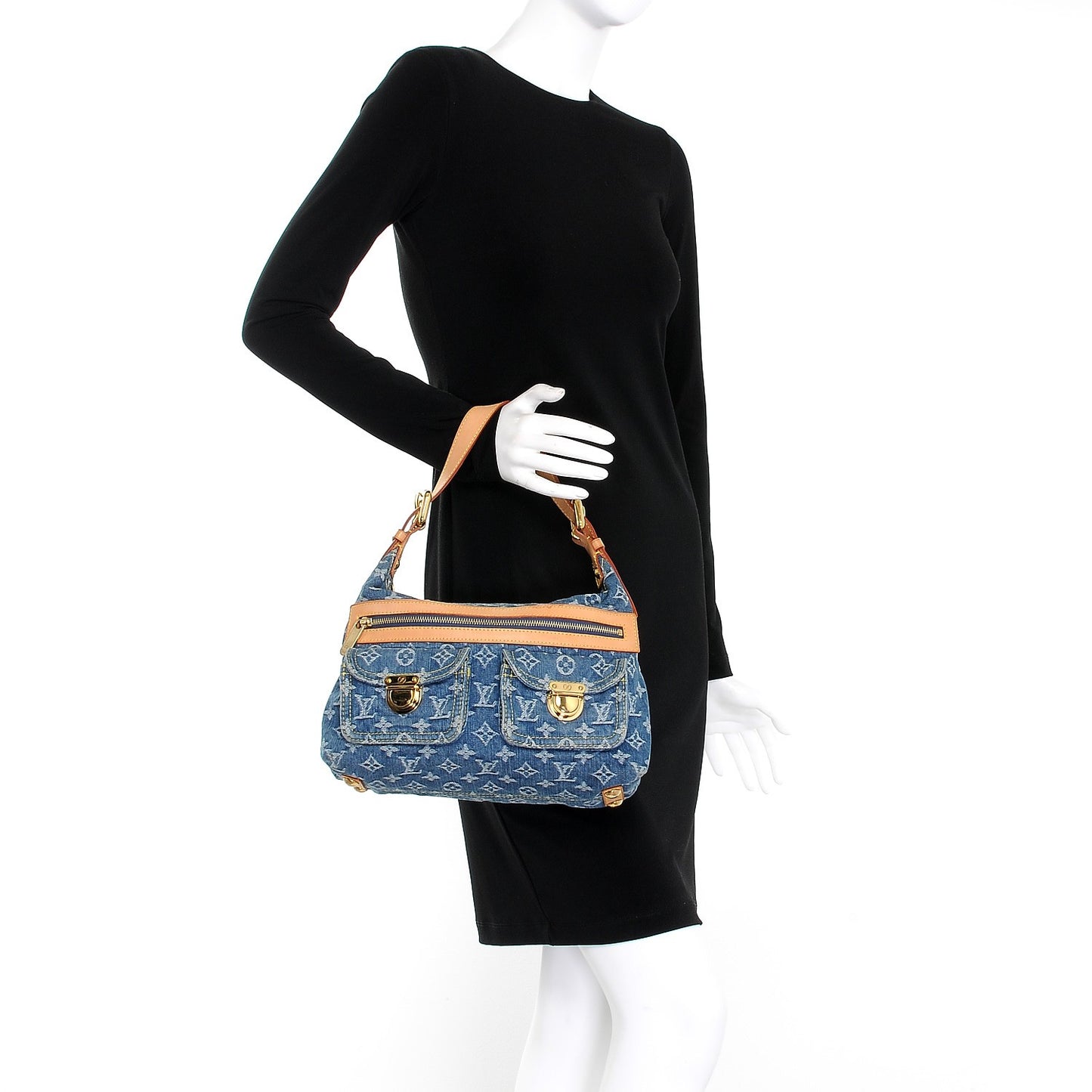 Monogram Denim Baggy PM Blue