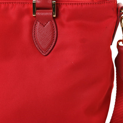Prada Tessuto Nylon Saffiano Tote Red 12 of 13