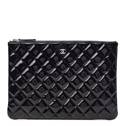 Chanel Patent Calfskin Quilted Medium Cosmetic Case Black 1 of 7