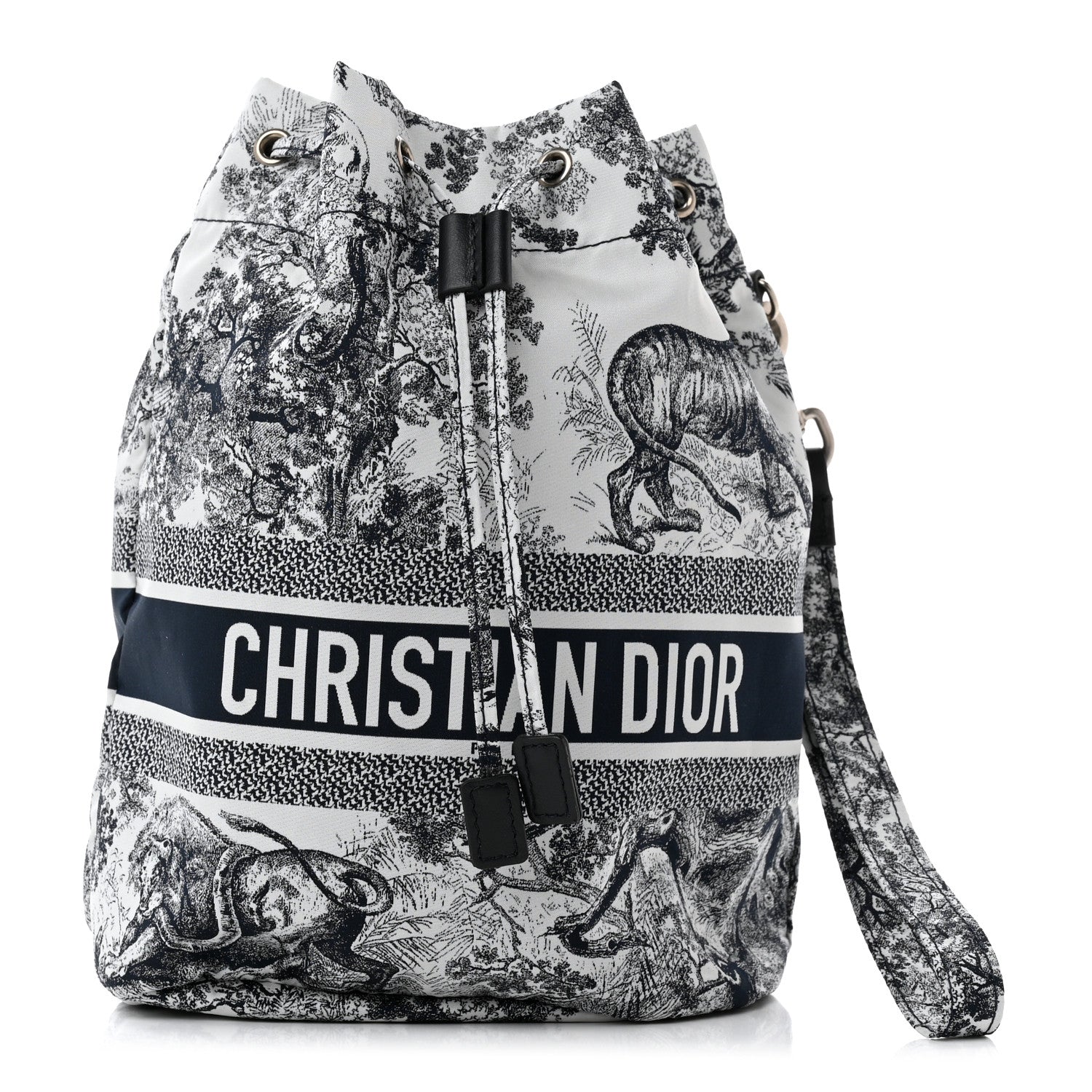 Christian Dior Technical Fabric Embroidered Toile De Jouy Sauvage DiorTravel Pouch Blue 1 of 7
