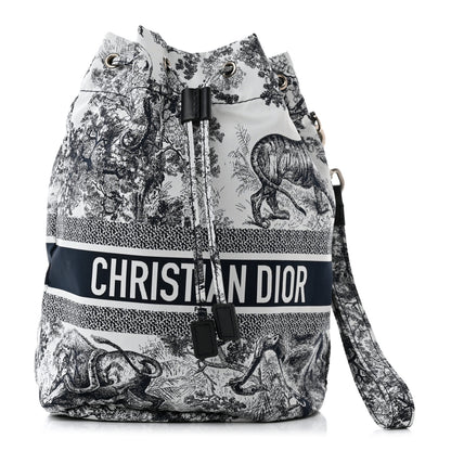 Christian Dior Technical Fabric Embroidered Toile De Jouy Sauvage DiorTravel Pouch Blue 1 of 7