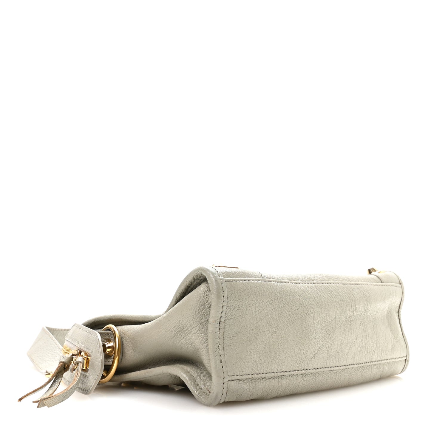 Chevre Gold Metallic Edge Hardware Mini City Gris Glace