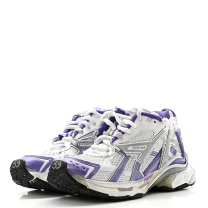 Balenciaga Mesh Rubber Womens Runner Sneakers 39 Purple Grey White Black 4 of 9
