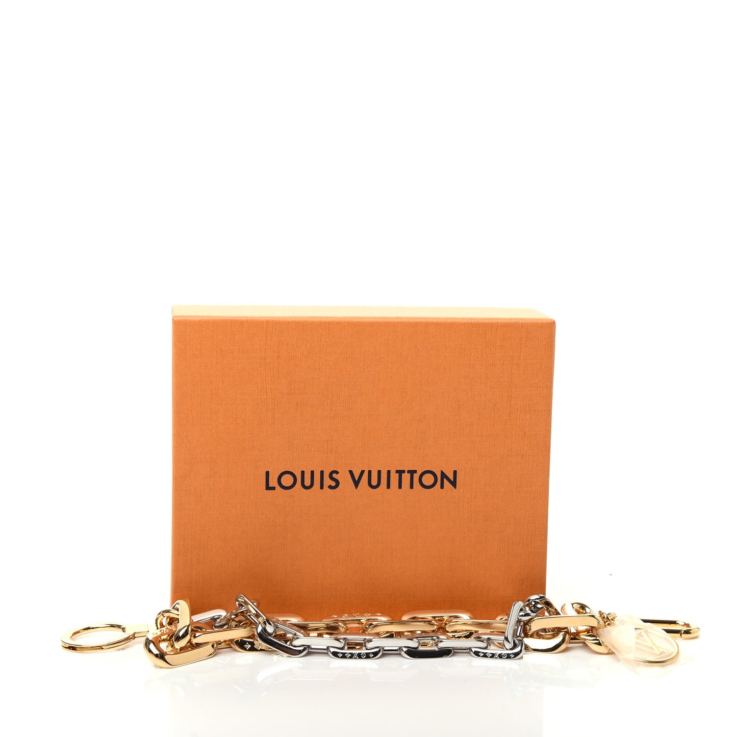Metal LV Edge Chain Bag Charm Silver Gold
