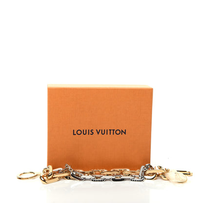 Louis Vuitton Metal LV Edge Chain Bag Charm Silver Gold 3 of 3