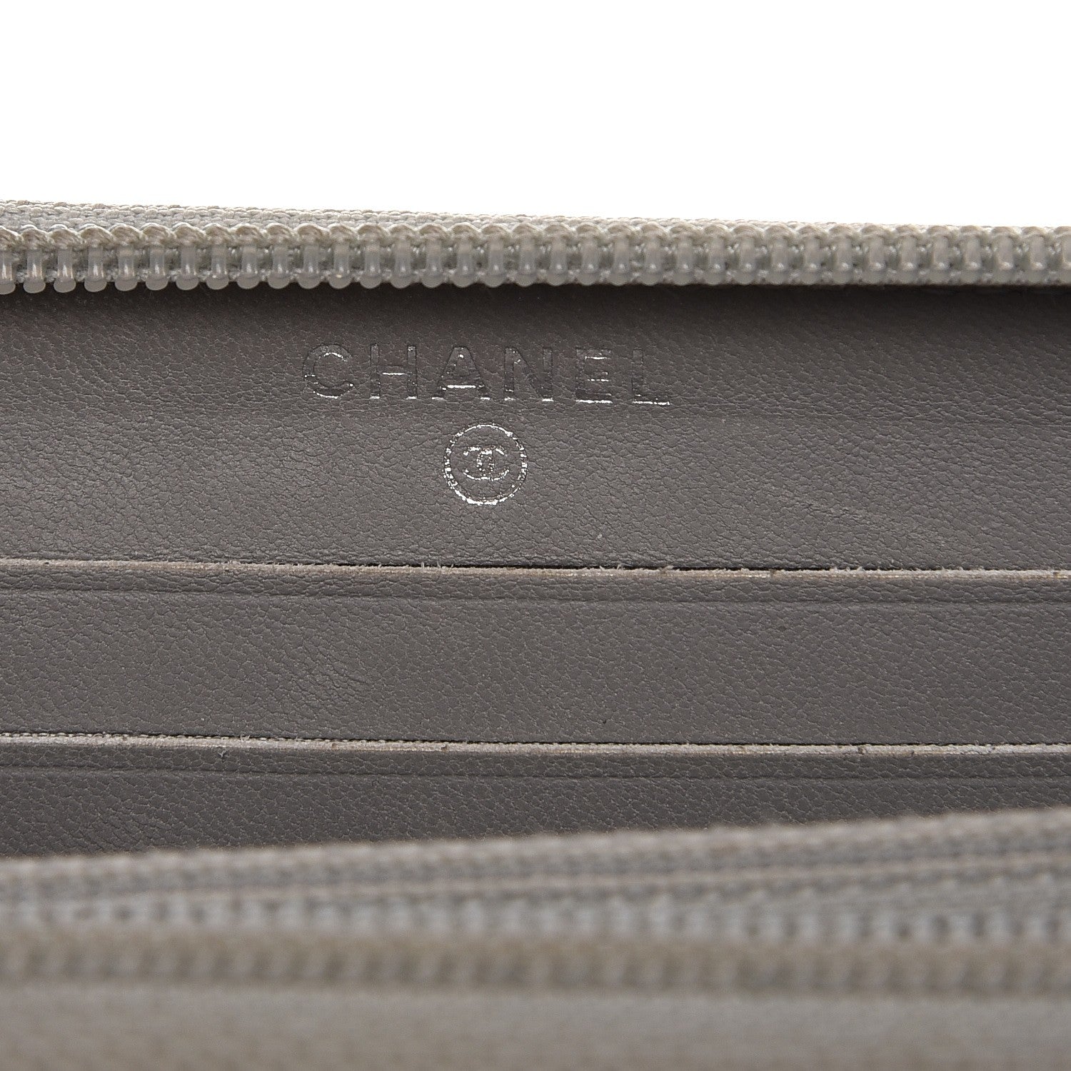 Chanel Metallic Caviar Chevron Quilted Boy Small Zip Around Wallet Silver 6 of 9