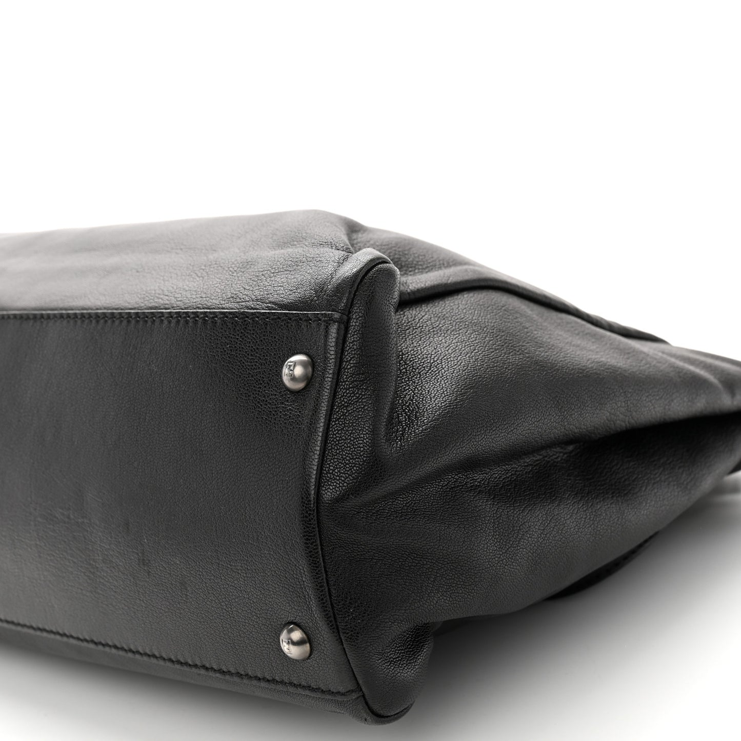 Goatskin Large Peekaboo Iconic Satchel Black Lampone